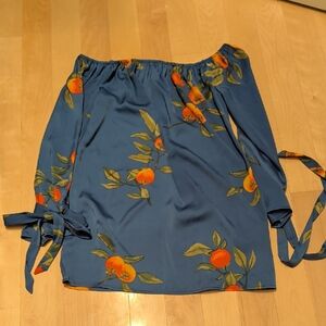 Forever 21 Blue Dress with Orange Floral Design